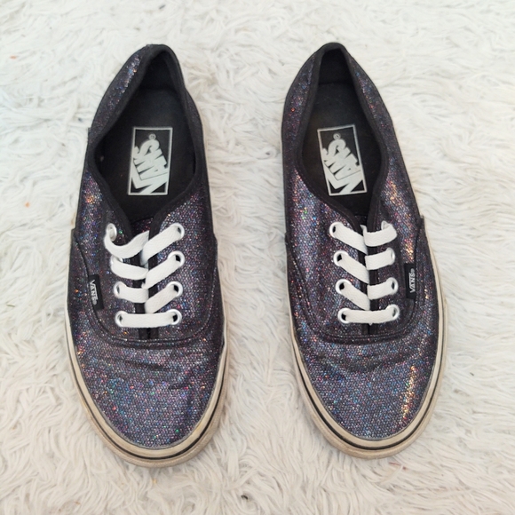 Vans Authentic Black Rainbow Glitter Sneakers - Picture 2 of 6